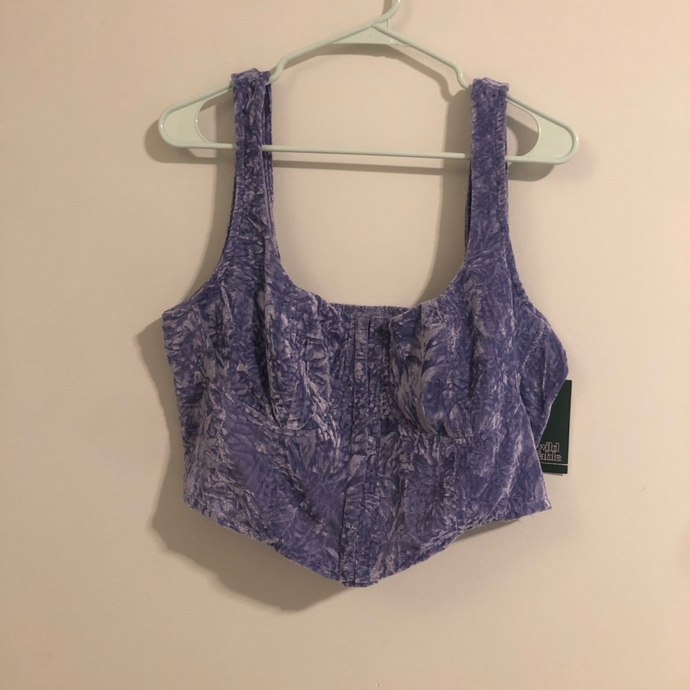 Wild Fable - Violet Cropped Corset Velour Tank